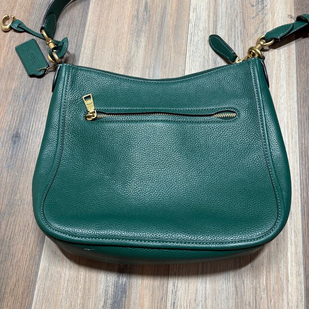 Coach Chaise Crossbody Bag Dark Pine Leather Detachable Strap Zip Back Pocket - Picture 6 of 12